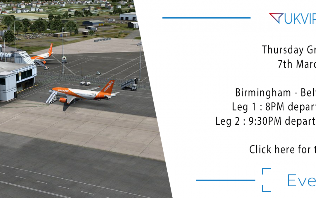 Thursday Group Flight : Birmingham – Belfast ( and back )