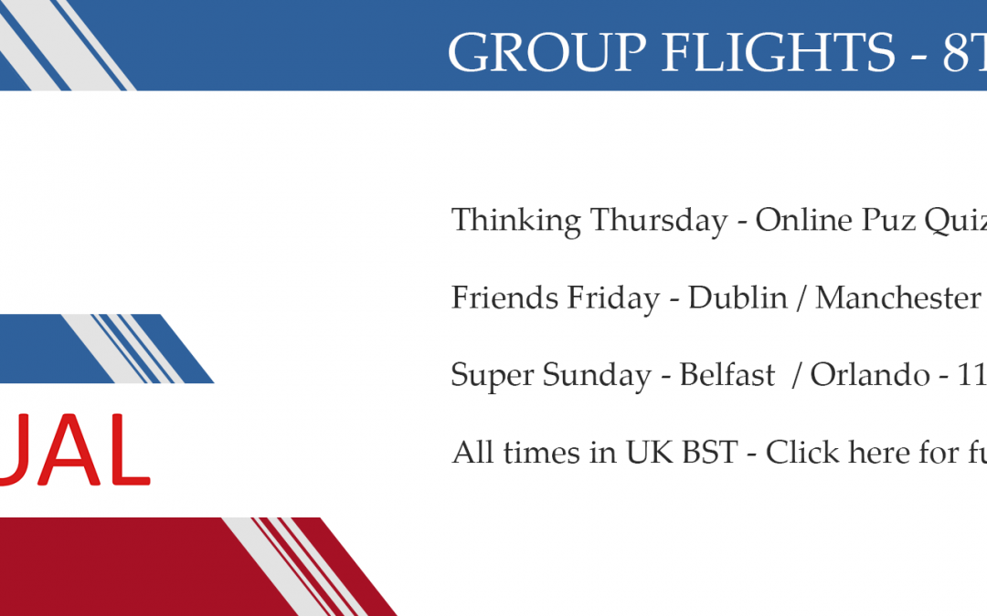 Group flights 8th/14th June 2020