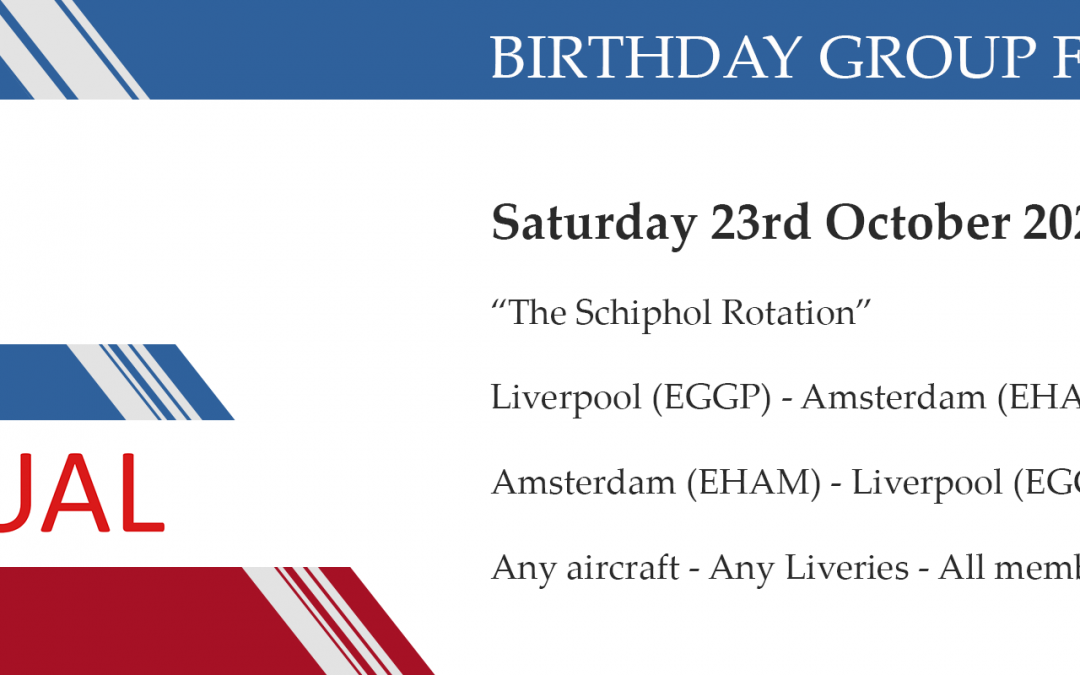 New Group Flight – 23/10/2021 13:00